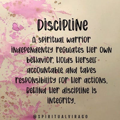 SpiritualVirago_com - Spiritual Warrior Discipline Quote Square