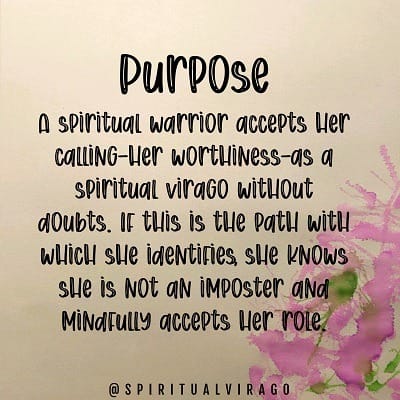 SpiritualVirago_com - Spiritual Warrior Purpose Quote Square